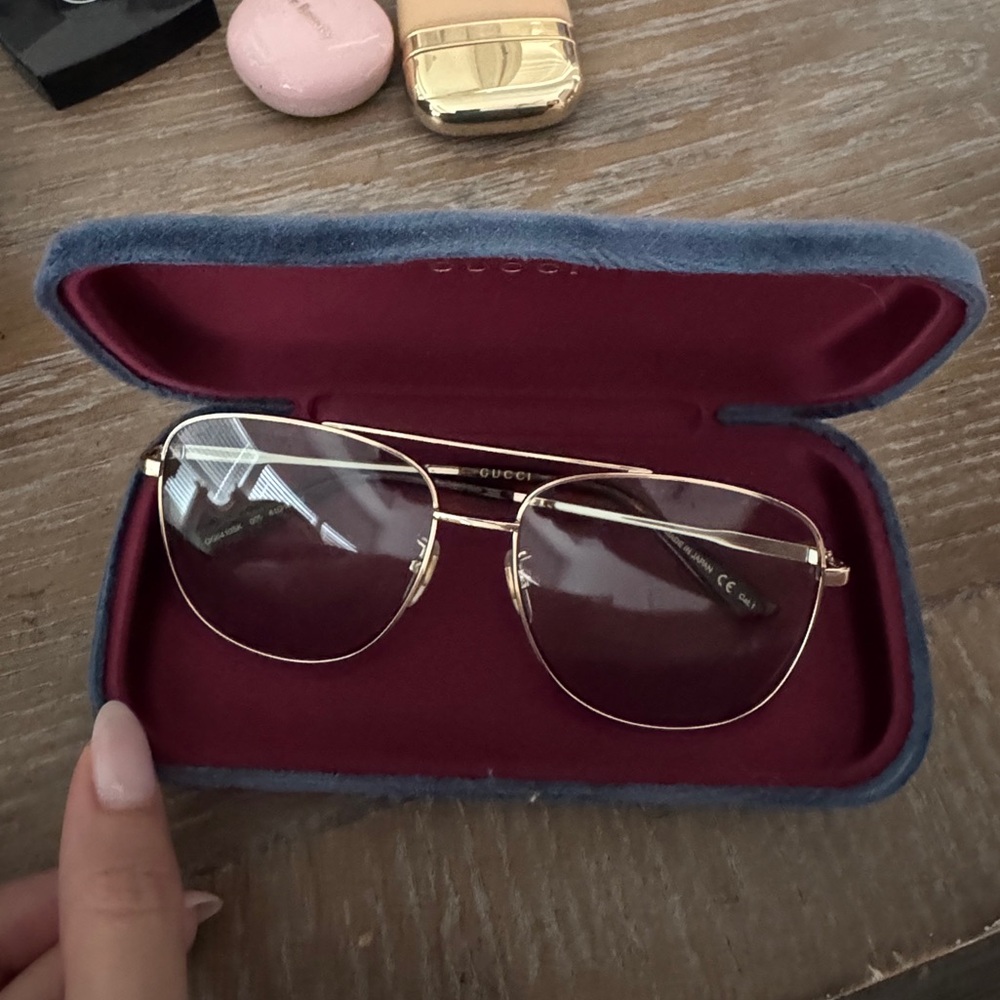 Gucci Gold Frame Aviator Glasses